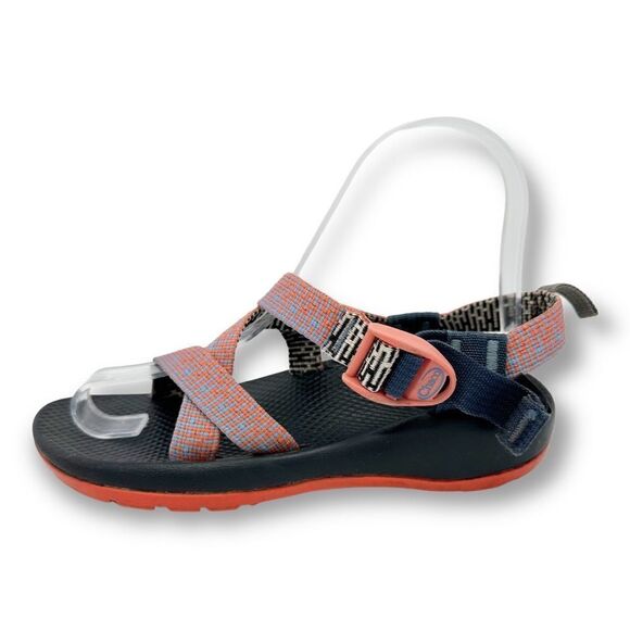 Chaco Kids Waterproof Sport Swim Hiking Sandals Orange Blue Size 4 - Picture 2 of 12